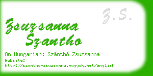 zsuzsanna szantho business card